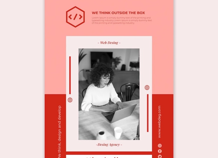 Шаблон флаера веб-студии psd