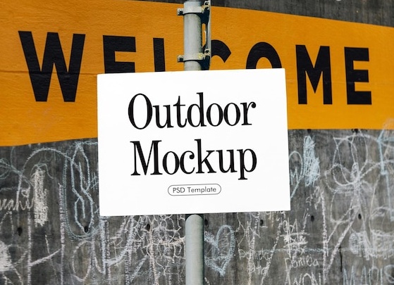 PSD мокап внешней вывески