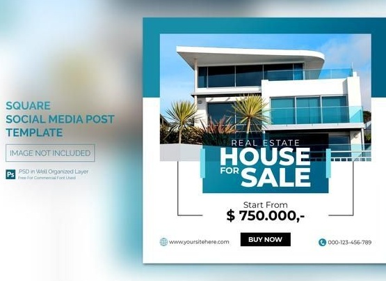 PSD баннер с архитектурным домом