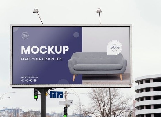 Мокап уличного рекламного щита psd