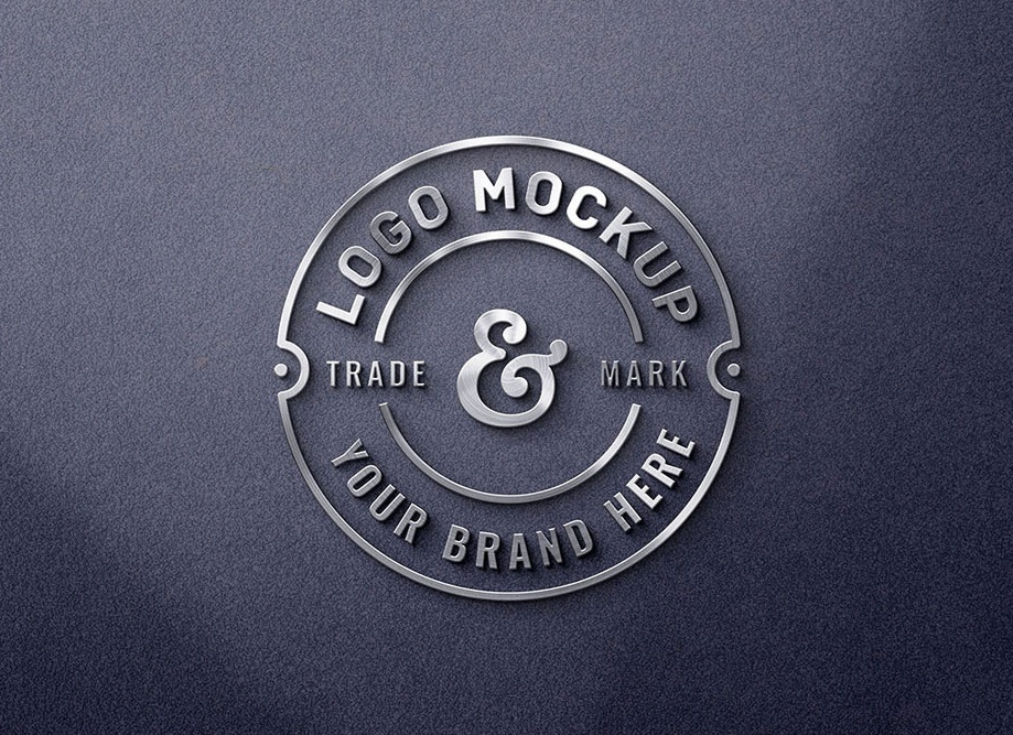Мокап логотипа металлический psd